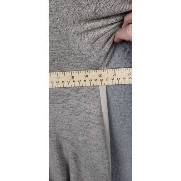 She + Sky Tunic Top Womens M Gray Beige Knit Semi Sheer Back Roll Tab Flowy - Picture 5 of 13